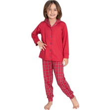Demir Kids Anne Kız Lüx Milan Kumaş %100 Pamuklu Ekoseli Önden Düğmeli Pijama Takımı (Anne Kız Ayrı Fiyatlandırılır.)