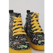 Moda Lime Unisex Sıcak Tutan Astarlı Chunky Kaymaz ve Rahat Taban Çocuk Kışlık Bot Kışlık Çocuk Bot