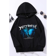 Only Trendwear Çocuk Blue Butterfly Baskılı Sweatshirt
