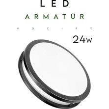24W Siyah Kasa Dış Mekan Su Geçirmez Bahçe Balkon Tuvalet Banyo Koridor Glop LED Armatür Lambası 3200K Sarı Işık