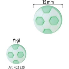 Özel Lastik Futbol Topu Şekilli Yeşil Renk 4 Adet 15 mm Bebek Düğme, Bebek Kazak, Yelek, Gömlek Düğmesi 403 330