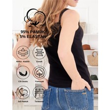 Alya Underwear Kaşkorse Kalın Ip Askılı Atlet, Fitilli Kumaş, Likralı, Siyah, 931, Xl