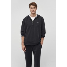 Mavi Regular Fit Yarım Fermuarlı Kapüşonlu Sweat Erkek Sweat 0S10209