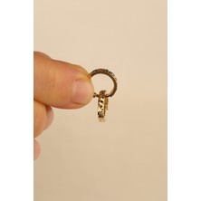 ÇGK KUYUMCULUK 14 Ayar  Kalemli Halka Altın Küpe 14CGKKP0021