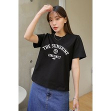 Woodroffe Kadın The Sunshine Baskılı Tasarım Tshirt Oversize Salaş