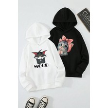 2'li Paket Baskılı Erkek - Kız Çocuk Rahat Kalıp Sweatshirt