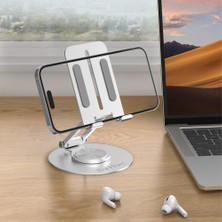 Earldom EH283 360 Derece Ayarlanabilir Katlanabilir Metal Masaüstü Telefon Tutucu