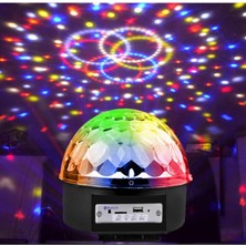 Bluetoothlu LED Küre Disko Topu Müzik Çalar Renkli Işıklı Lazer Hoparlör