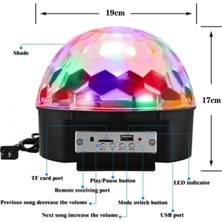 Bluetoothlu LED Küre Disko Topu Müzik Çalar Renkli Işıklı Lazer Hoparlör