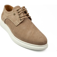 Nobel 1008 Beyaz Taban Kum Nubuk Deri Erkek Günlük Ayakkabı