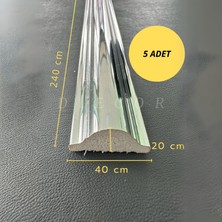 Diecor Dekoratif Polistren 5 Adet 4 cm Gümüş Duvar Çıtası