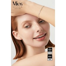 Mios Silver 3mm Ataç 925 Ayar Gümüş Zincir Bileklik