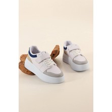 Albishoes Kadın Bantlı Kalın Taban 5 cm Hafif Rahat Taban Kadın Yüksek Taban Bantlı Spor Ayakkabı