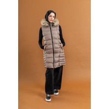 Tuğba Ergül 1804 Kadın Dolgu Yelek Bej