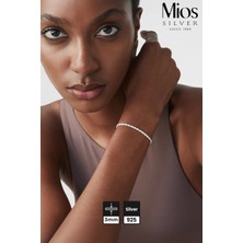 Mios Silver 3mm Singapur 925 Ayar Gümüş Zincir Bileklik