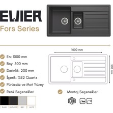 Evier Granit Evye Fors Series 1.5 Göz I 100X50
