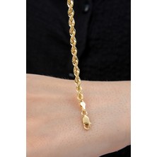 Fiyonk Kuyumculuk 14 Ayar Altın Işıltılı Burgu Zincir Bileklik 3.90 mm