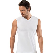 Erdem İç Giyim Erdem Beyaz Gold V Yaka Kolsuz Atlet Erkekler İçin Beyaz Renk XL Beden