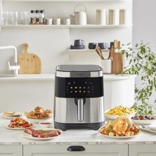 Karaca 9l Geniş Hacimli 10 Farklı Pişirme Modu ve Dijital Ekranlı Geniş Hazne Inox Airfryer