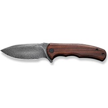 Civivi Mini Praxis Flipper Knife Wood Handle Damascus Çakı