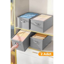 Serstil 2 Adet - Katlanabilir Kıyafet Saklama Kutusu 45 x 25 x 20 cm