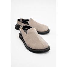 Luvi Laby Bej Süet  Deri Kadın Sandalet