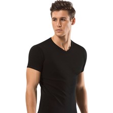 Erdem Siyah Ribana V Yaka T-Shirt 1198