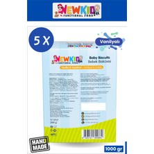 New Kid -Organik Siyez Unu ve Organik Yulaflı, Tereyağlı, Vanilyalı Bebek ve Çocuk Bisküvisi 200 g X5