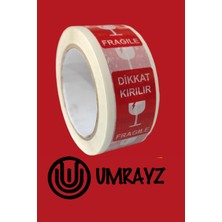 Umrayz 6 Adet Dikkat Kırılır Etiketli Bant 45 mm x 100 m Hotmelt Koli Bandı