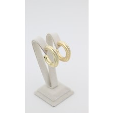 Xupıng Jewelry Çizgi Desenli Halka Küpe