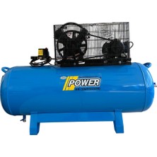Power 200 Lt Döküm Kafalı Yağlı Pistonlu Kompresör 220 V Monofaze şehir elektriği, 3 Hp, 2 Piston, 8 Bar