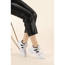 Albishoes Kadın Yüksek Taban 4 cm Yazlık Fileli Hafif Rahat Taban Sneaker Kalın Taban Spor Ayakkabı