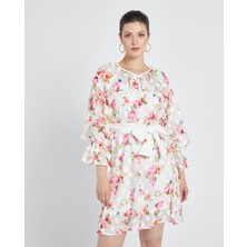 Serpil Kadın Çiçek Desenli Tunik - Kemer Detaylı - Modern ve Şık Tasarım - Günlük ve Özel Gün Için Tunik