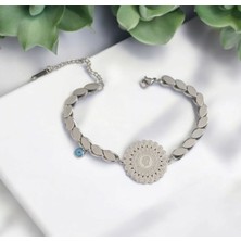 Hg.Aksesuar Kadın Arpa Zincirli Çeyrekli Çelik Bileklik