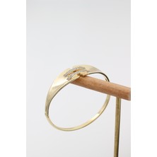 Xuping Jewelry Ortası Iki Çizgi Zirkon Taşlı Kelepçe