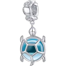 Dumledo Mavi Su Kaplumbağası Charm | 925 Ayar Gümüş