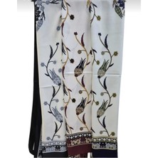 Çini İpek Lale Desenli Rayon Şal -Fular