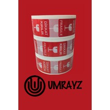 Umrayz 3 Adet Dikkat Kırılır Etiketli Bant 45 mm x 100 m Hotmelt Koli Bandı
