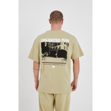 Autopsy Jeans Unisex Baskılı Bisiklet Yaka Tshirt