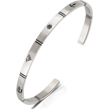 G&A Jewels Denizin Ruhu - 925 Ayar Gümüş Erkek Kelepçe Bileklik