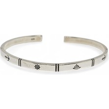 G&A Jewels Denizin Ruhu - 925 Ayar Gümüş Erkek Kelepçe Bileklik