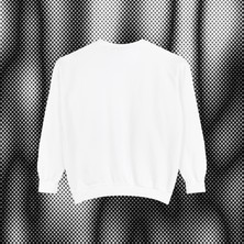 Star Yıldız Desen Unisex Nakışlı Y2K Beyaz Sweatshirt