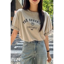 Woodroffe Kadın The Sunshine Baskılı Tasarım Tshirt Oversize Salaş