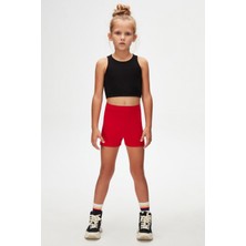 Açık Kırmızı Basic Kız Çocuk Dans Şort