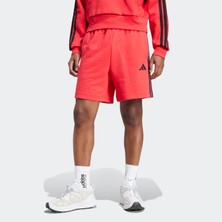 adidas Essential 3 Stripes French Terry Erkek Kırmızı Şort