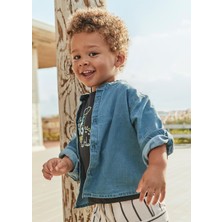 Mayoral Erkek Bebek Uzun Kol Denim Gömlek Lacivert
