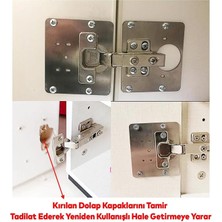 Solon 6 Adet Dolap Kapağı Menteşe Tamir Sacı Seti  (Metrik ve Sunta Vidaları İle)