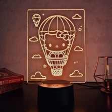Lerad-Lazer Art Hello Kitty Gece Lambası. 16 Renk+ Dokunmatik ve Uzaktan Kumandalı Işık. Hediye Olarak Mükemmeldir.