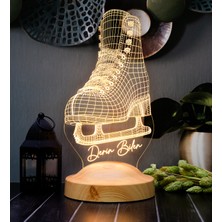 Sevgi Lambası Buz Pateni 3D LED Lamba – Artistik Buz Pateni Sporcusuna Özel Hediye, Buz Pateni Sporcu ve Antrenör Hediyesi