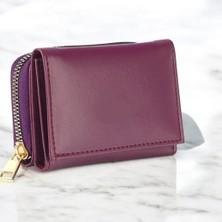 Kadın Fermuarlı Çıtçıtlı Bozuk Para Bölmeli Bordo Kalın Cüzdan Kartlık Aksesuar,yılbaşı Hediyesi